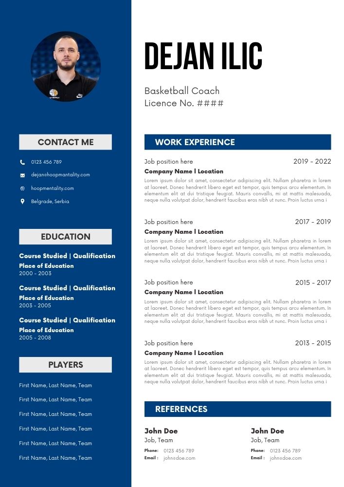 Editable Basketball Coaching Resume Templates - Hoop Mentality