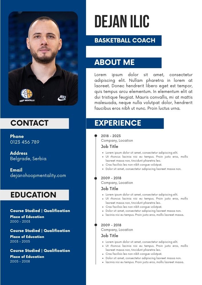 Editable Basketball Coaching Resume Templates - Hoop Mentality