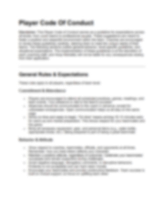 Basketball Player Code Of Conduct Template - Hoop Mentality