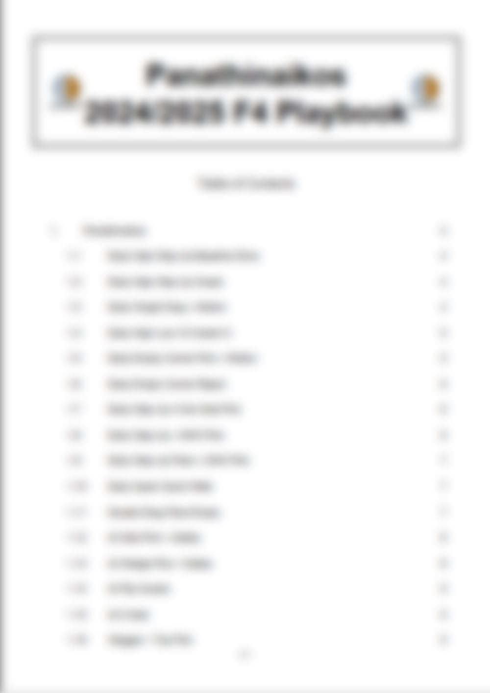 Panathinaikos 2024/2025 F4 Playbook - Hoop Mentality