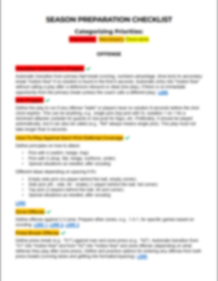 Season Preparation Checklist For Basketball Coaches - Hoop Mentality