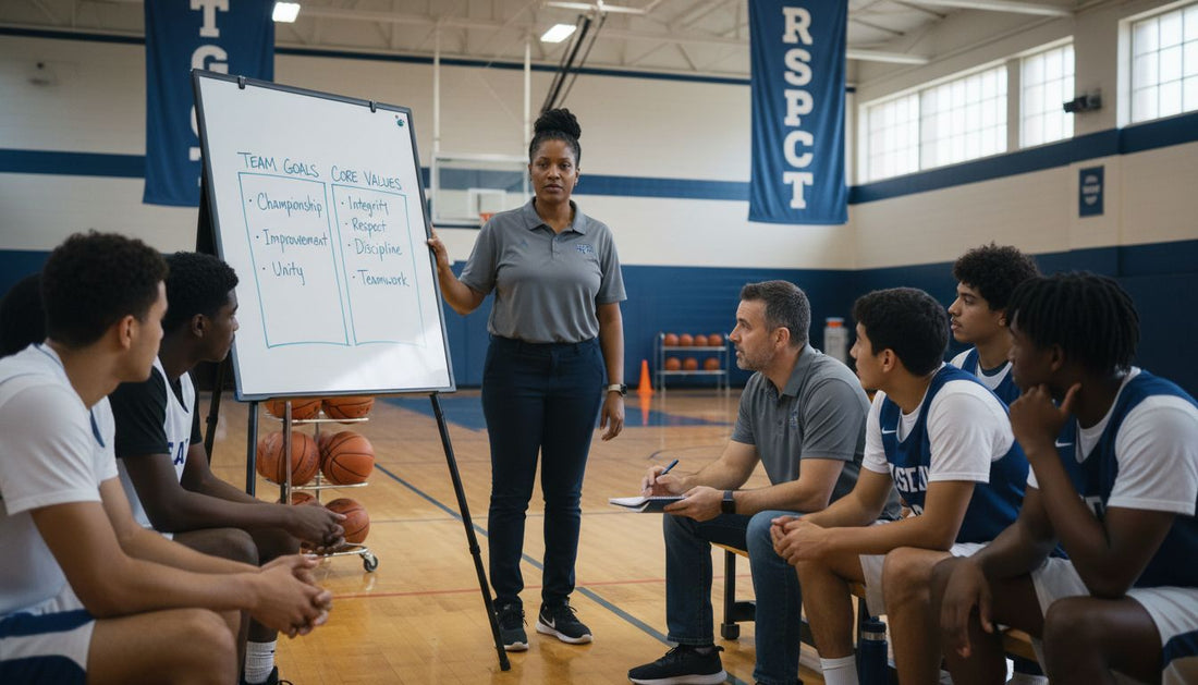 basketball team coaching meeting