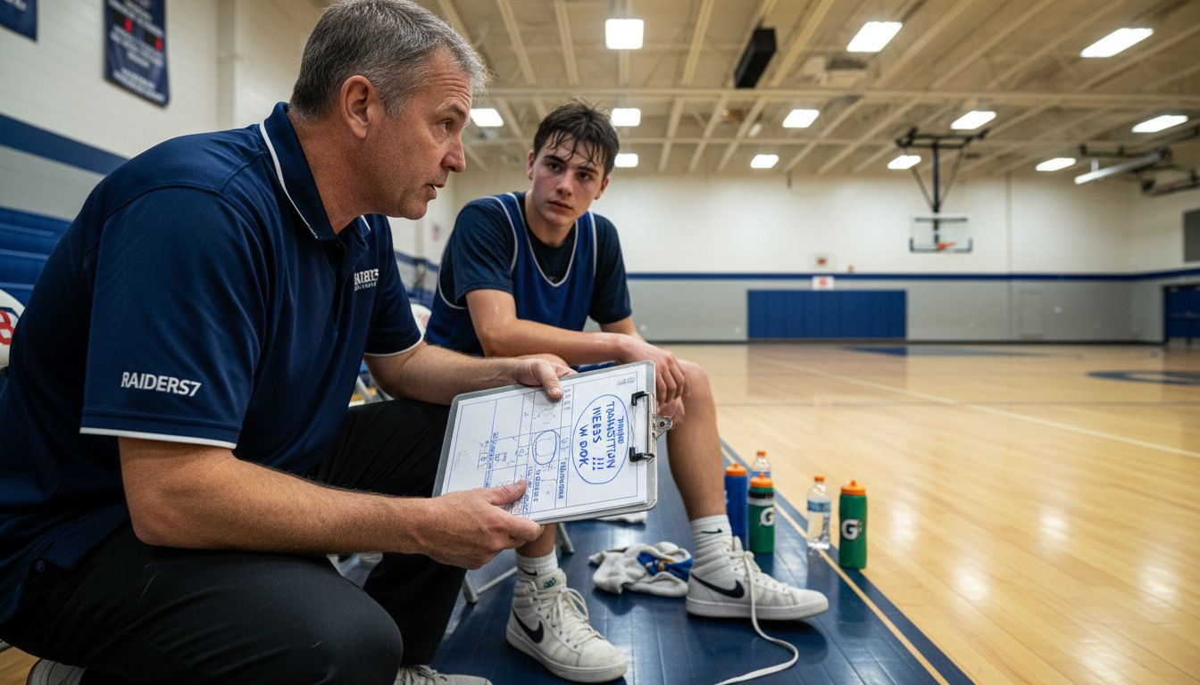 Coach and youth player discuss feedback