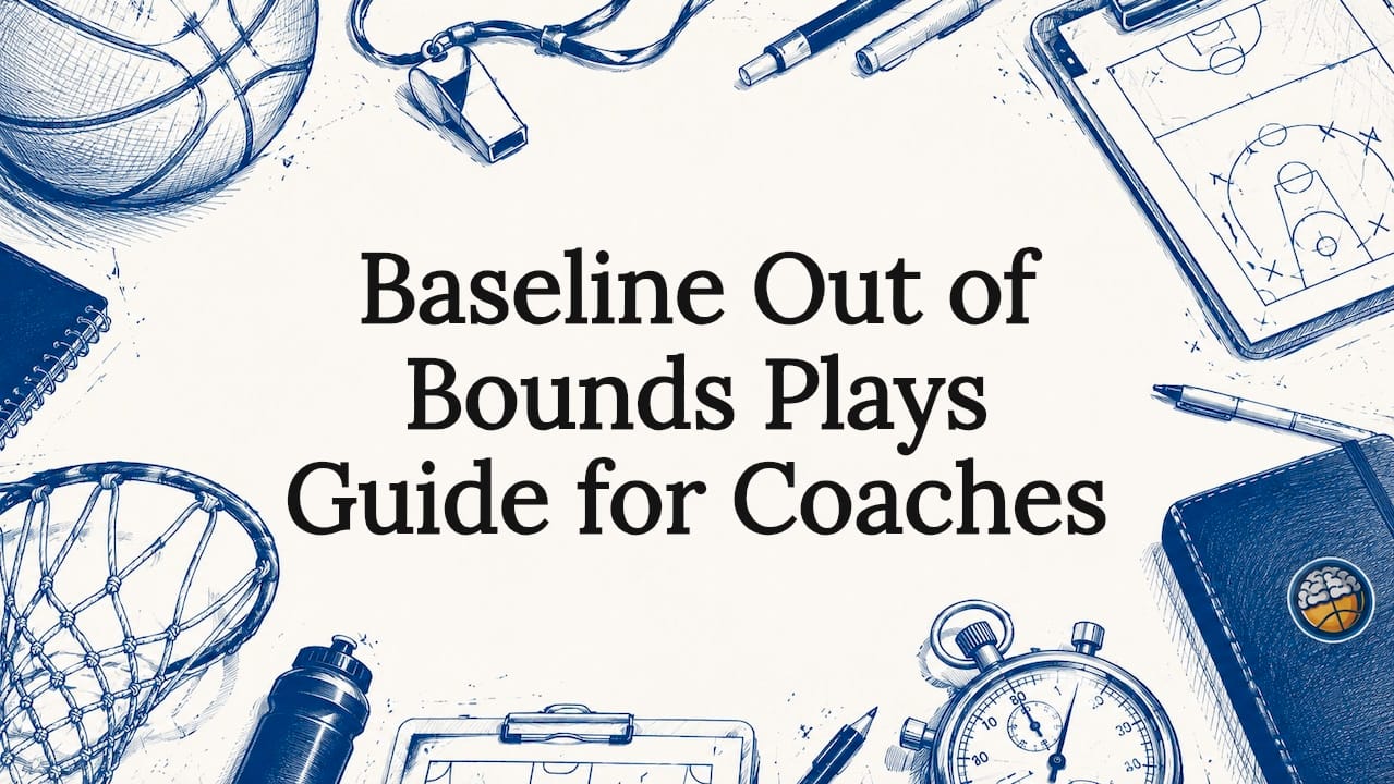 Decorative basketball playbook title card illustration