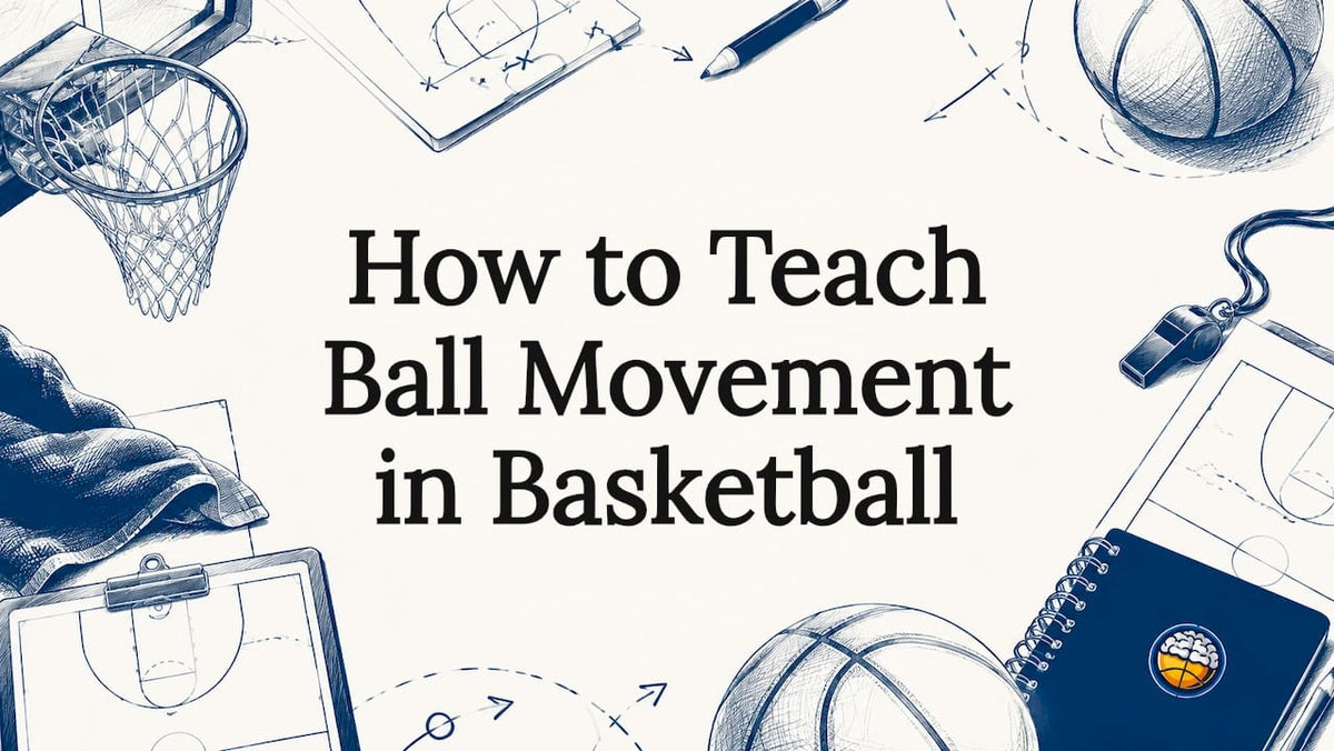 Decorative basketball themed title card illustration