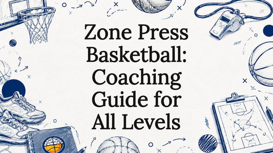 Decorative basketball coaching guide title card illustration