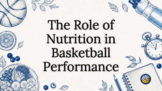 Decorative title card illustration for nutrition in basketball