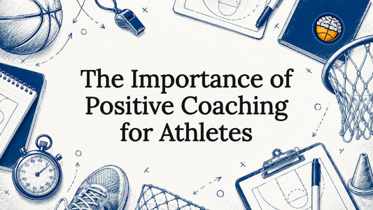 Decorative title card with sport coaching illustrations