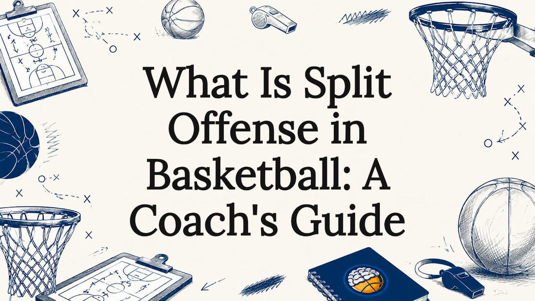 Decorative basketball coaching title card illustration