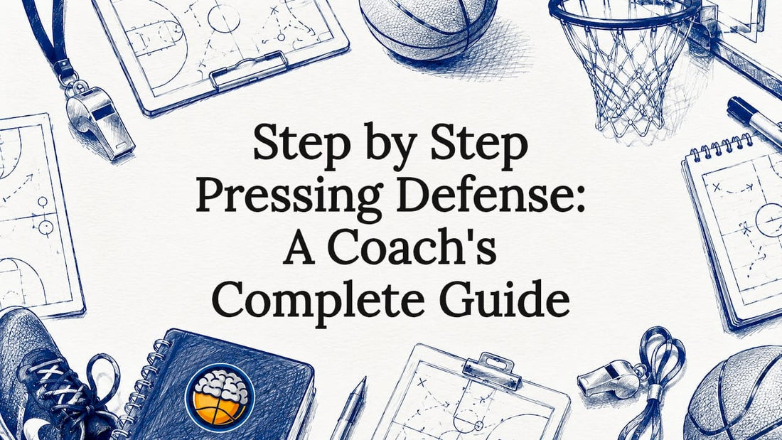 Decorative basketball defensive tools framing title text