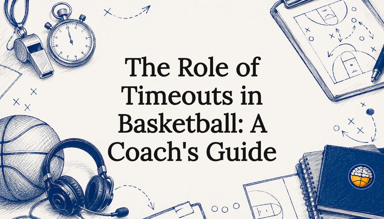 Decorative basketball timeout themed title card