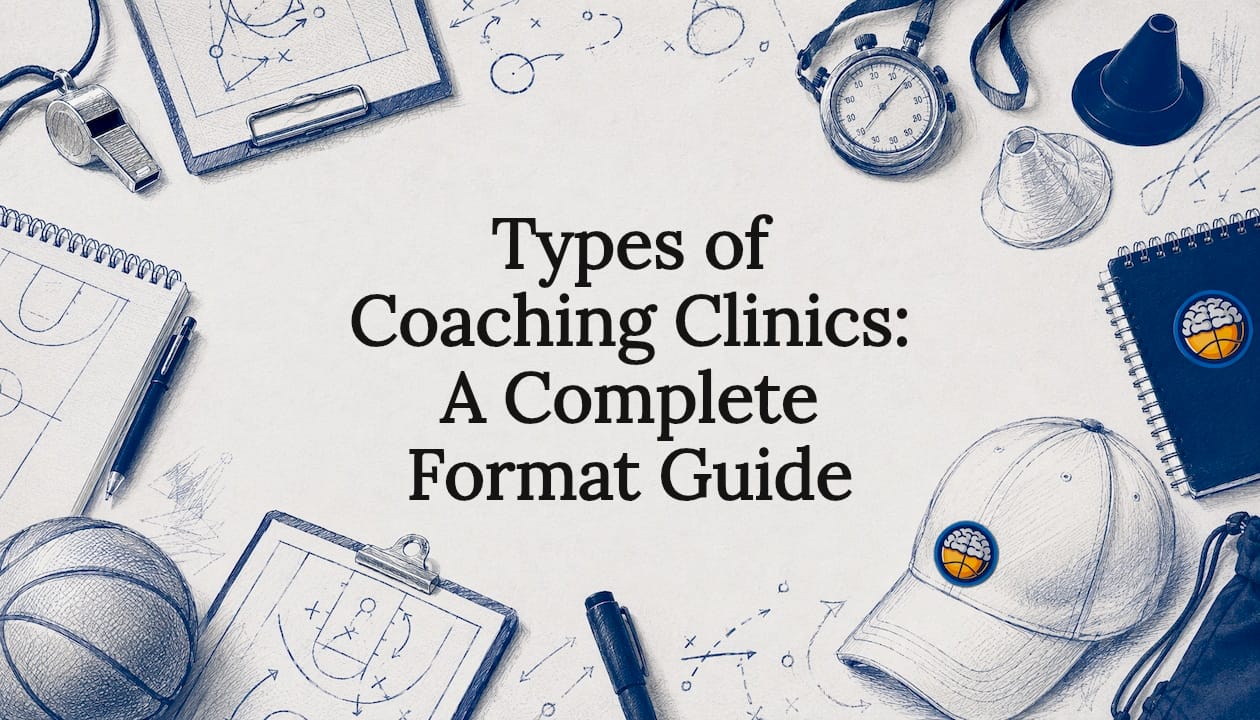 Illustrated decorative coaching clinic title card