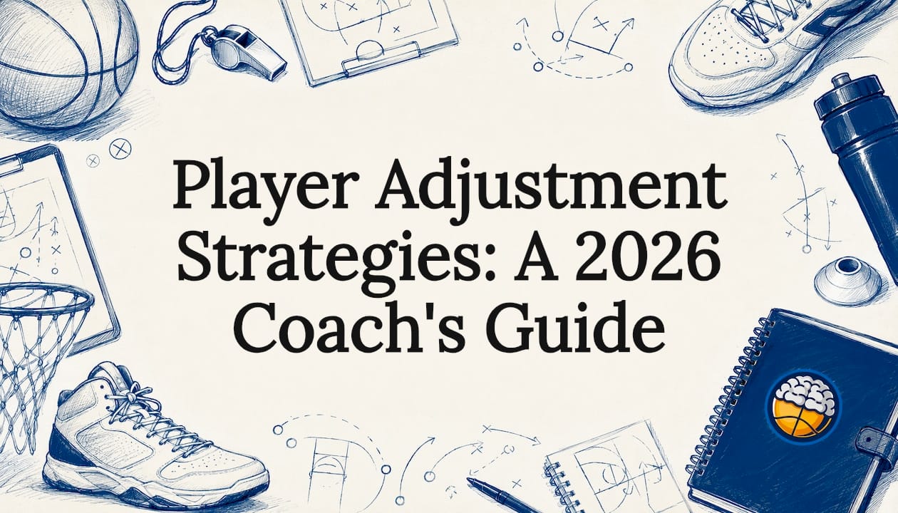 Decorative basketball coaching title card illustration