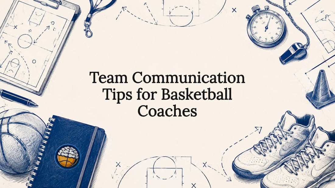 Decorative basketball coaching title card illustration