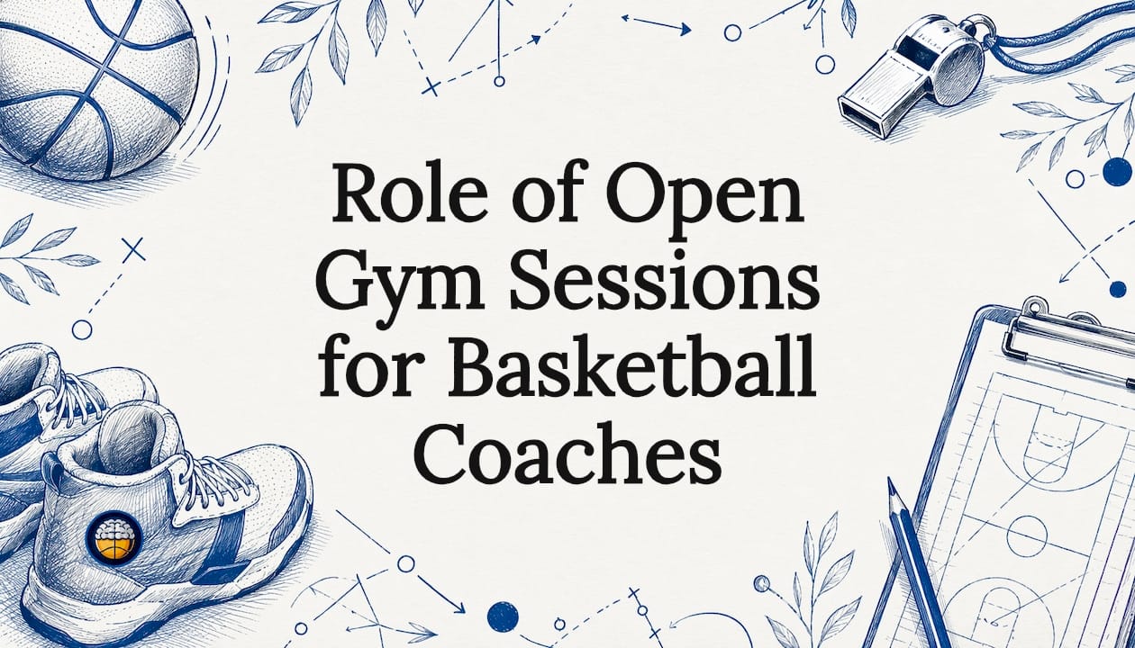 Decorative basketball coaching title card illustration