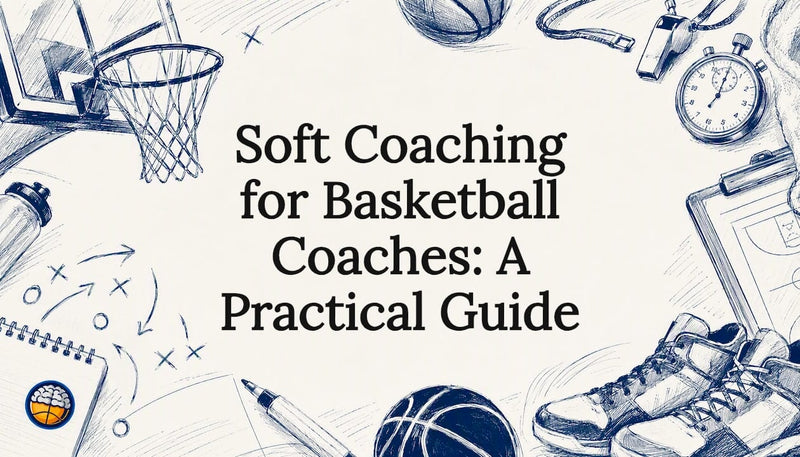 Decorative basketball coaching title card illustration