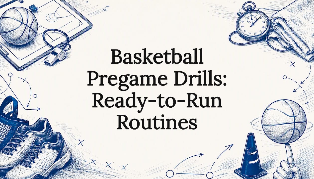 Illustrative basketball pregame decorative title card