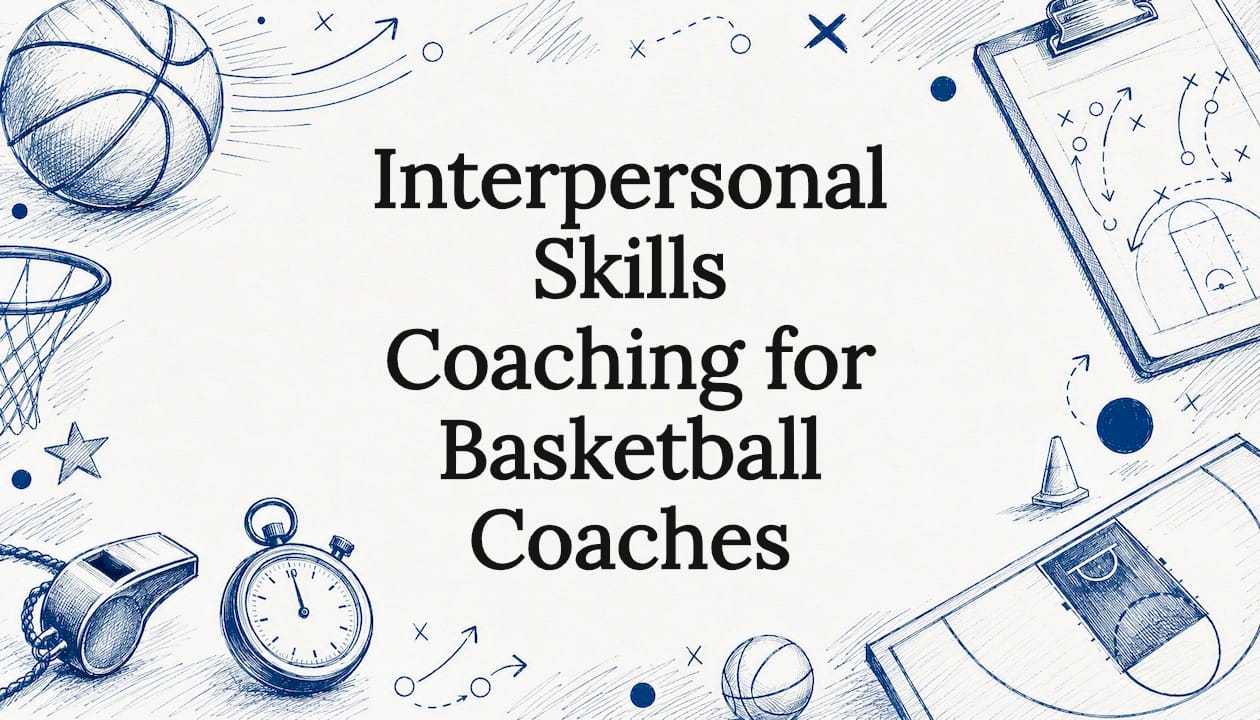 Decorative basketball coaching title card illustration