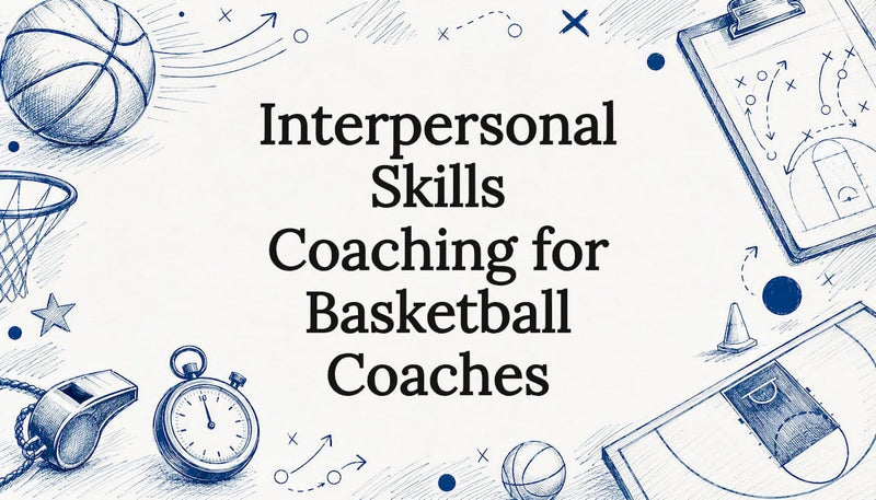 Decorative basketball coaching title card illustration