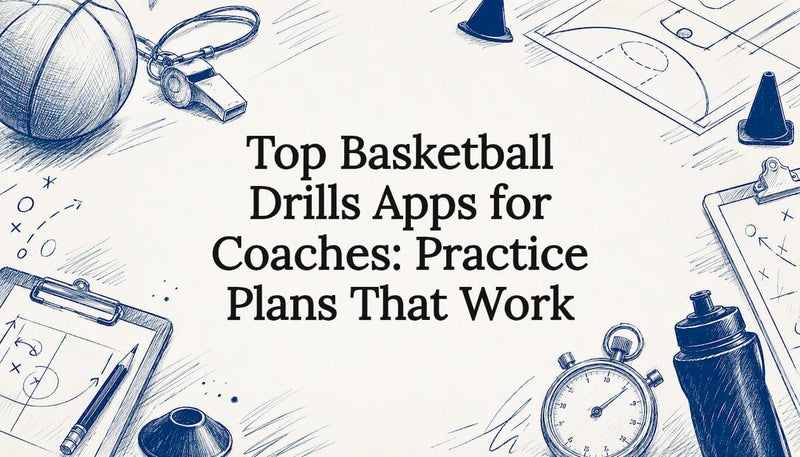 Decorative basketball coaching title card illustration