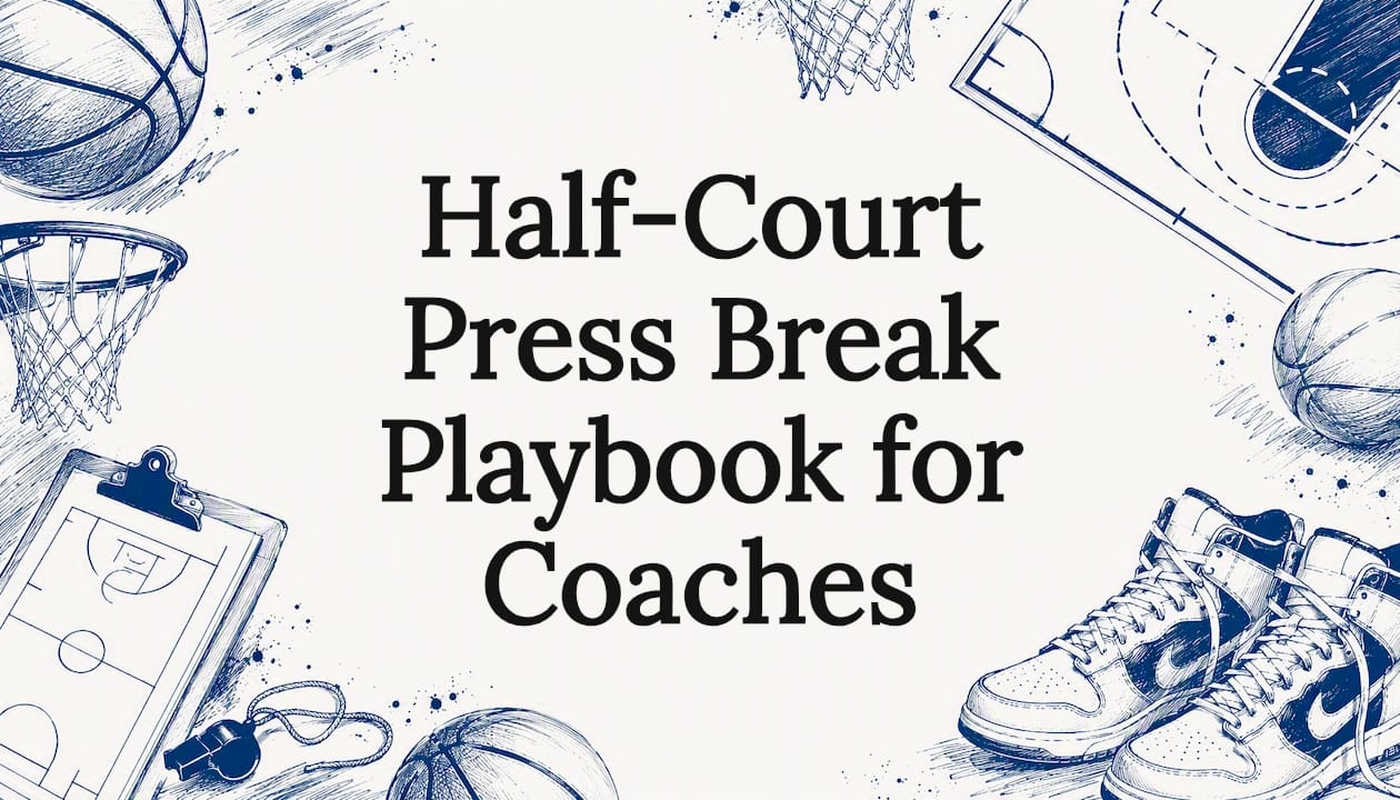 Decorative basketball coaching title card illustration