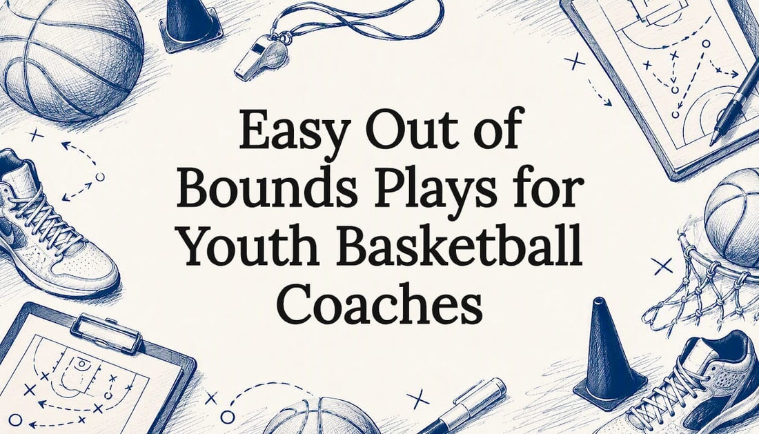 Decorative youth basketball coaching title card illustration