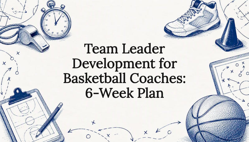 Decorative title card illustration for basketball coaching