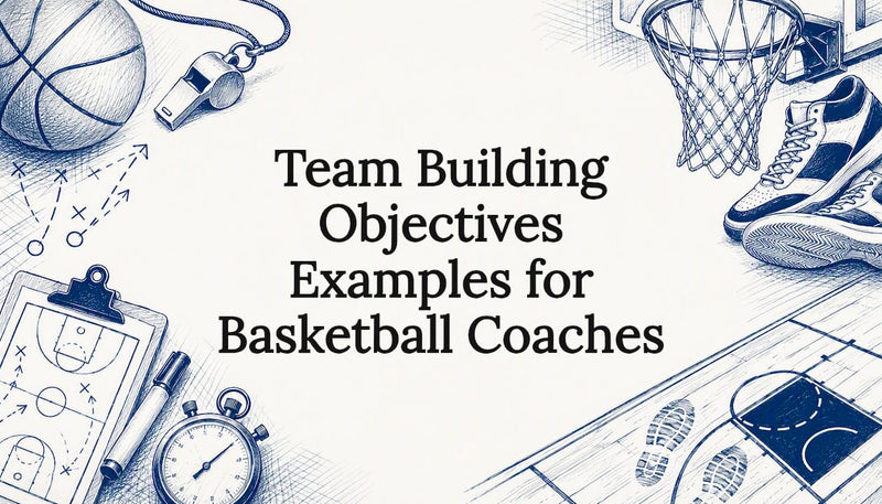 Decorative basketball coaching title card illustration
