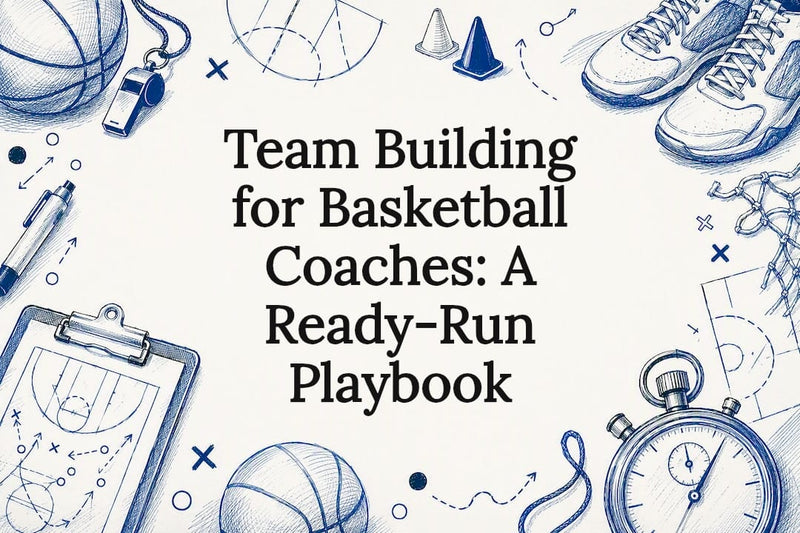 Decorative basketball coaching title card illustration