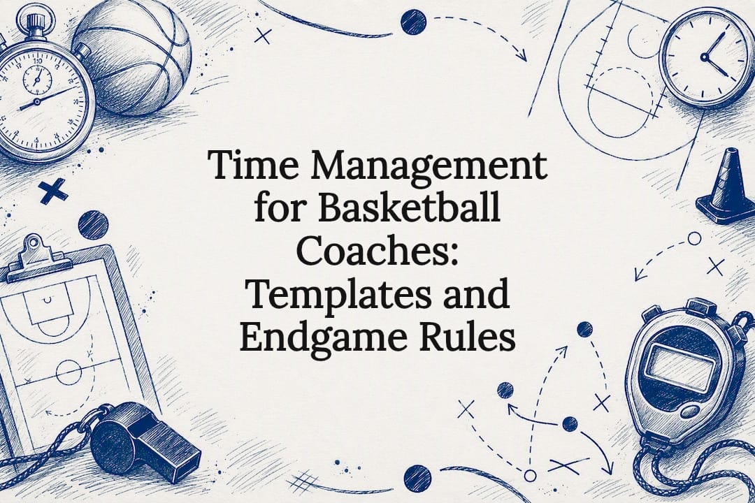 Decorative title card for basketball coaching time management