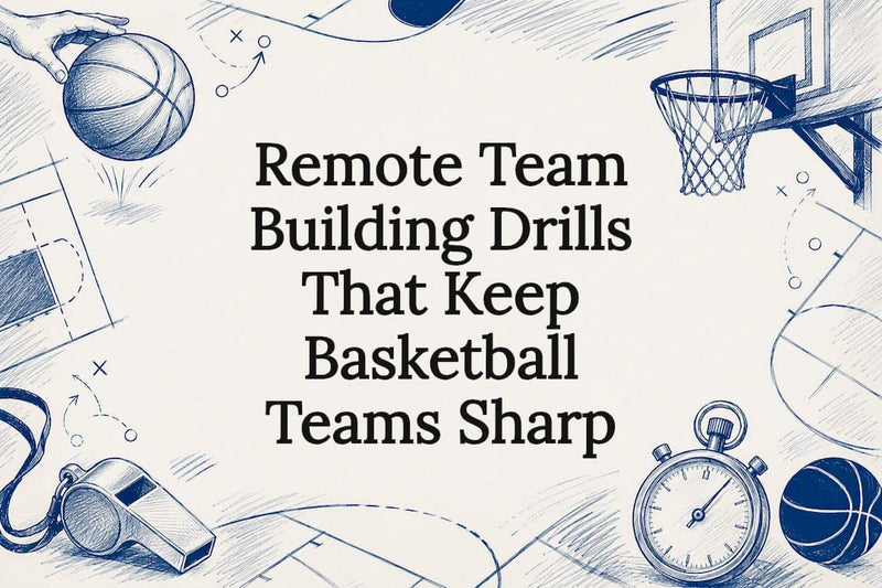Decorative basketball-themed title card illustration