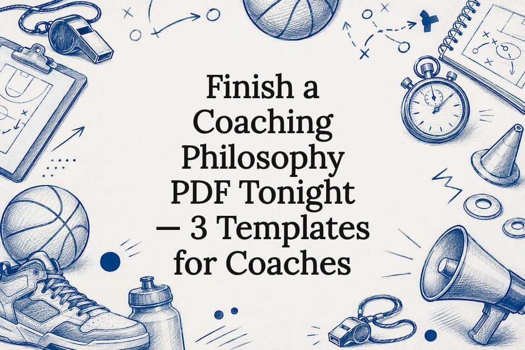 Decorative basketball coaching title card illustration
