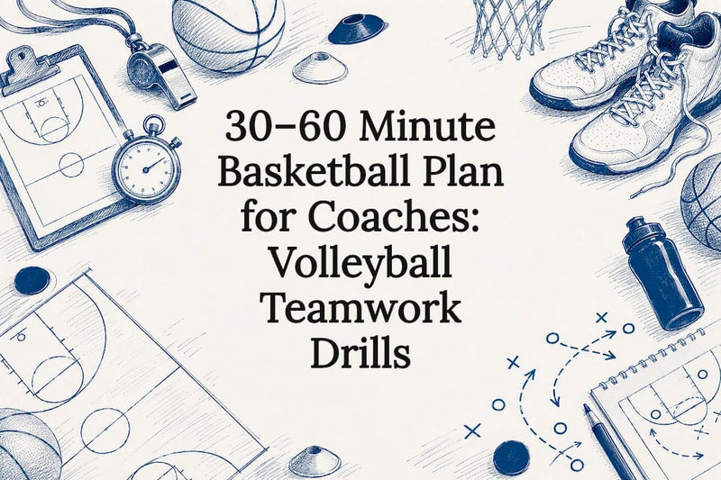 Decorative title card illustration for basketball coaching plan