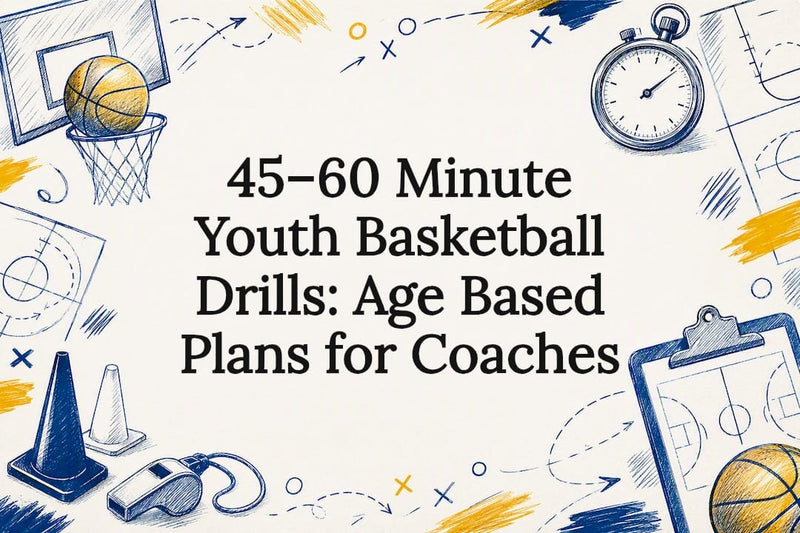 Youth basketball practice title card illustration