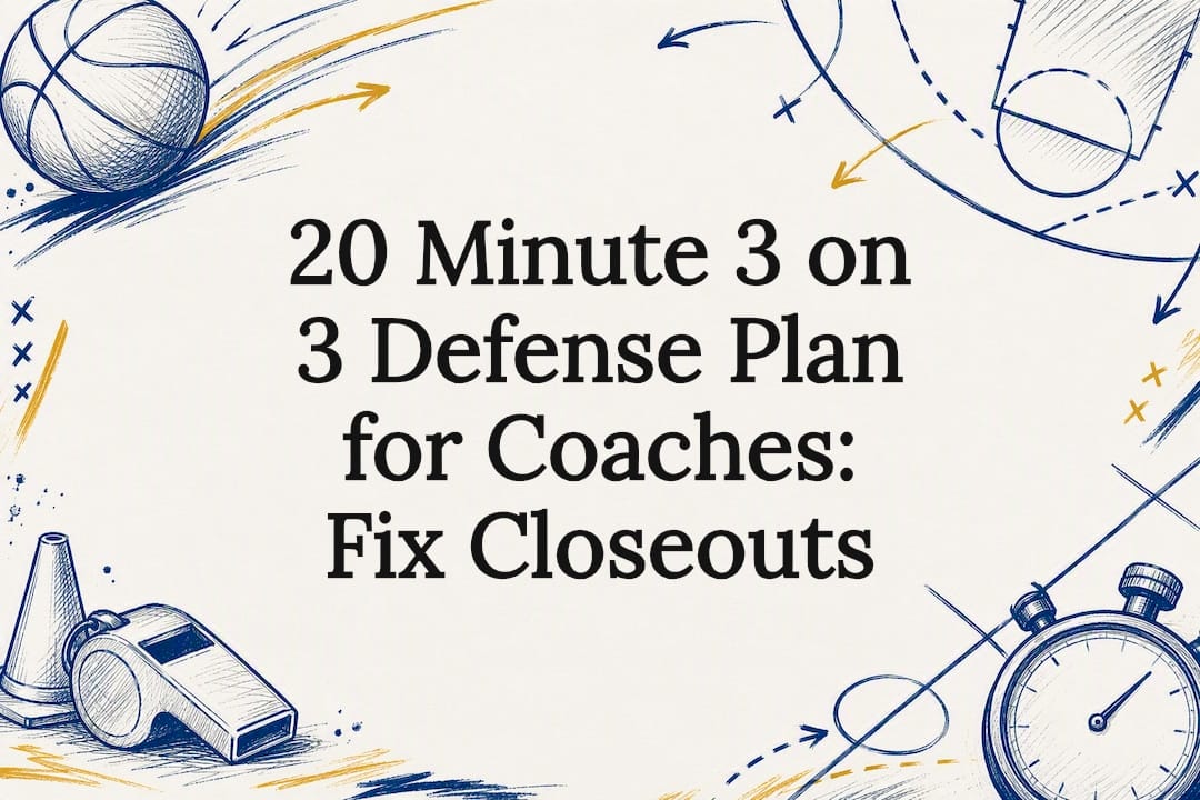 Decorative three-on-three defense title card