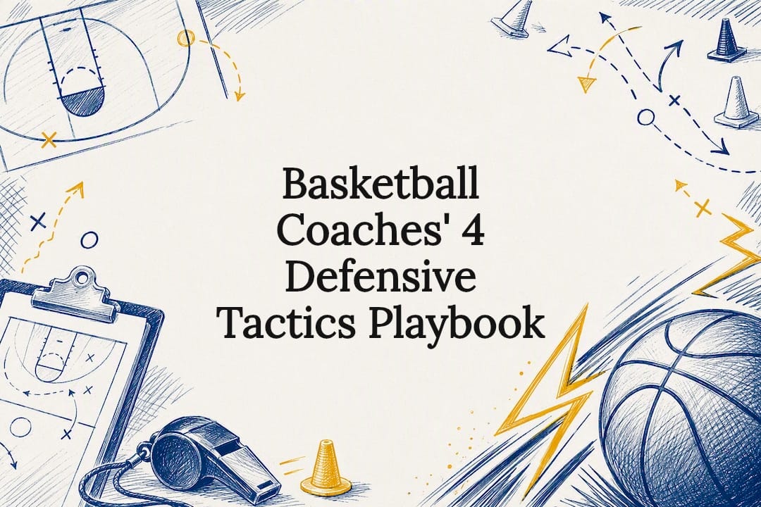 Decorative basketball defense playbook title card