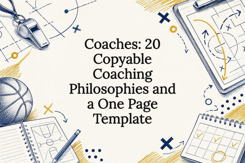 Decorative basketball coaching philosophy title card