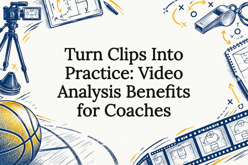Decorative basketball video analysis title card
