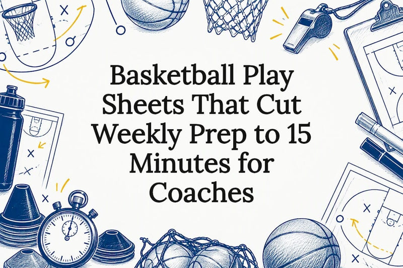 Decorative basketball play sheet title card