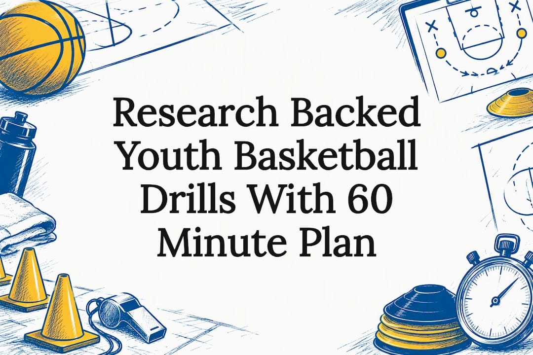 Youth basketball progression title card illustration