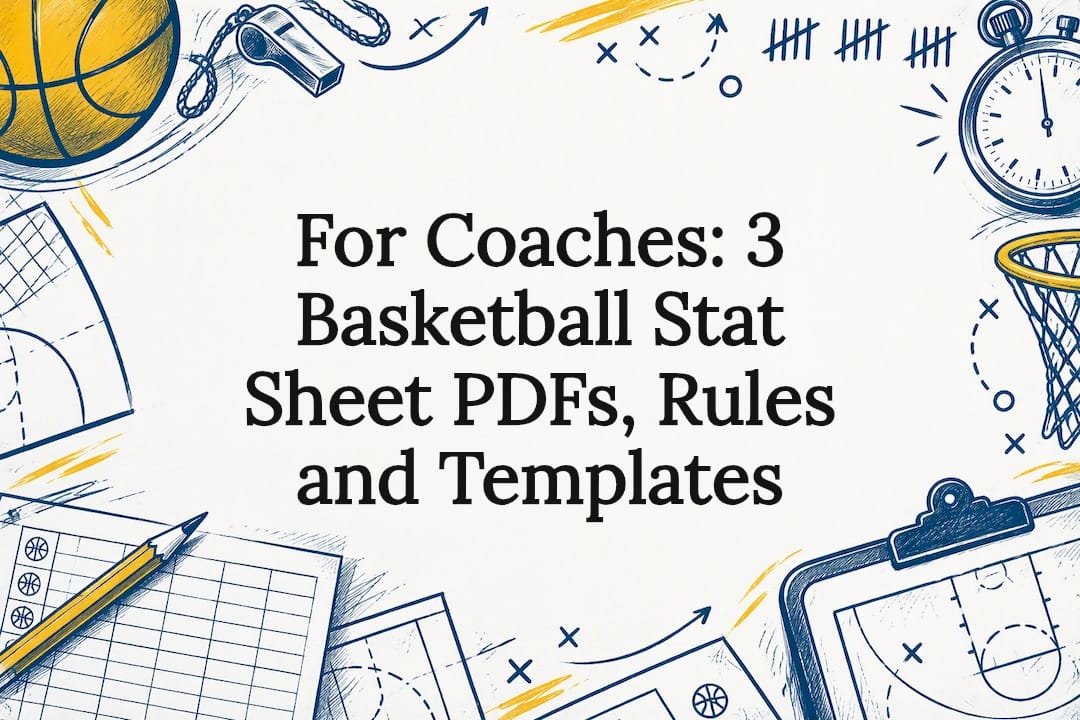 Decorative basketball stat sheet title card