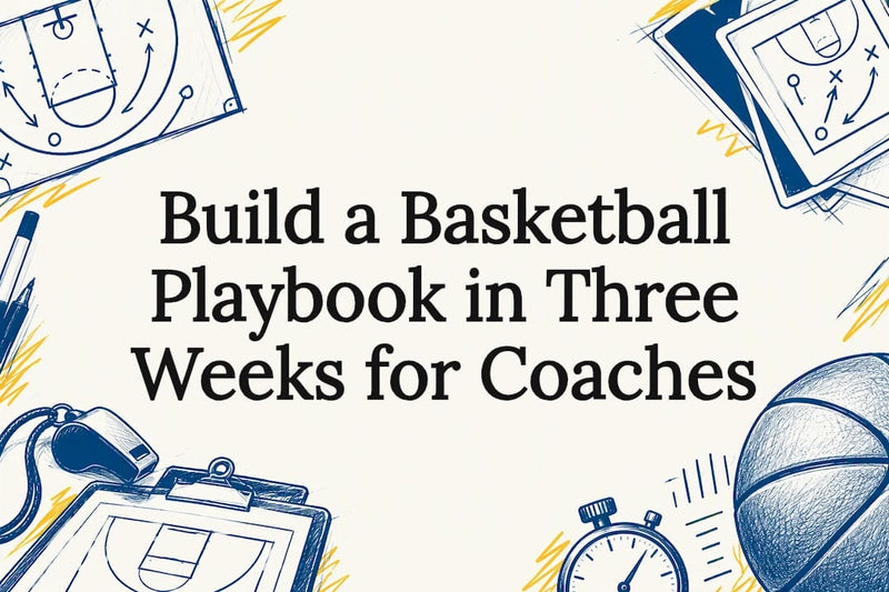 Basketball playbook title card illustration