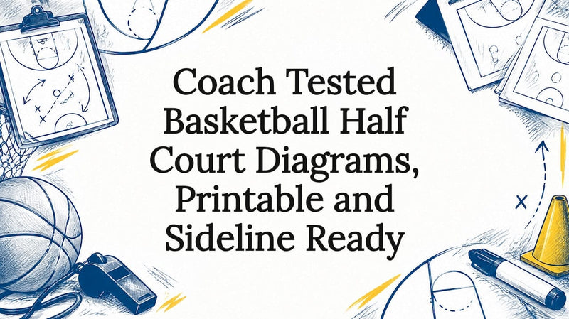 Basketball half-court diagram title card