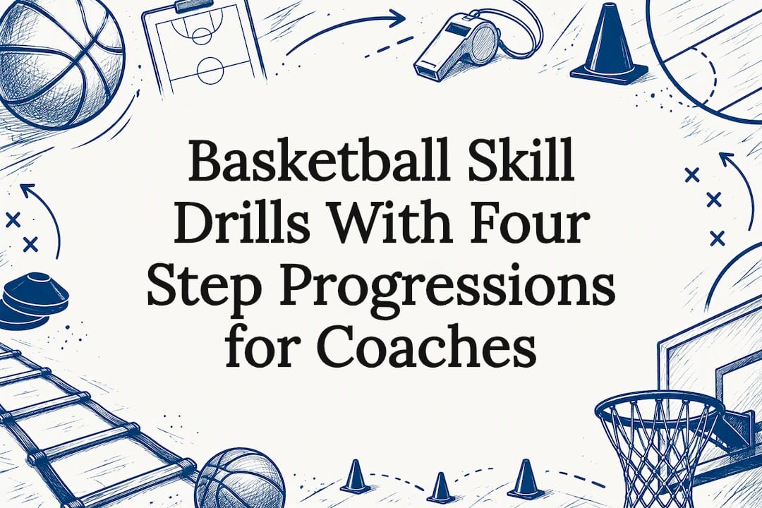 Hand-drawn basketball drill title card