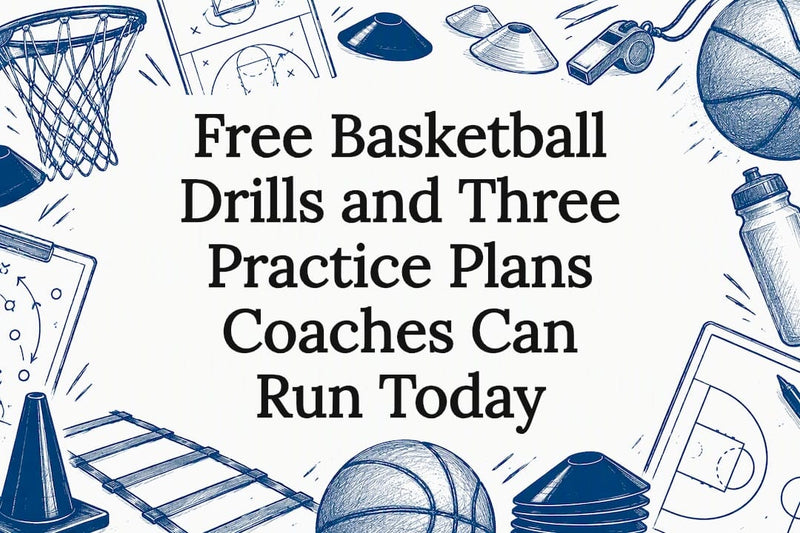 Basketball practice plan title card illustration