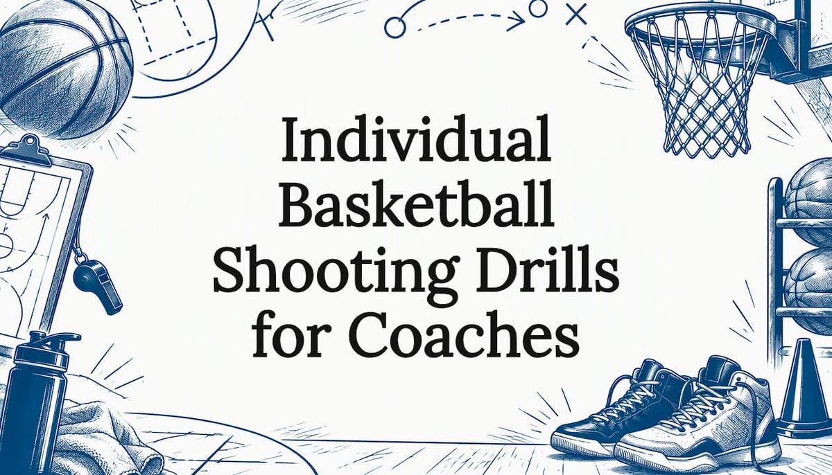 Basketball sketch framing a clear title area