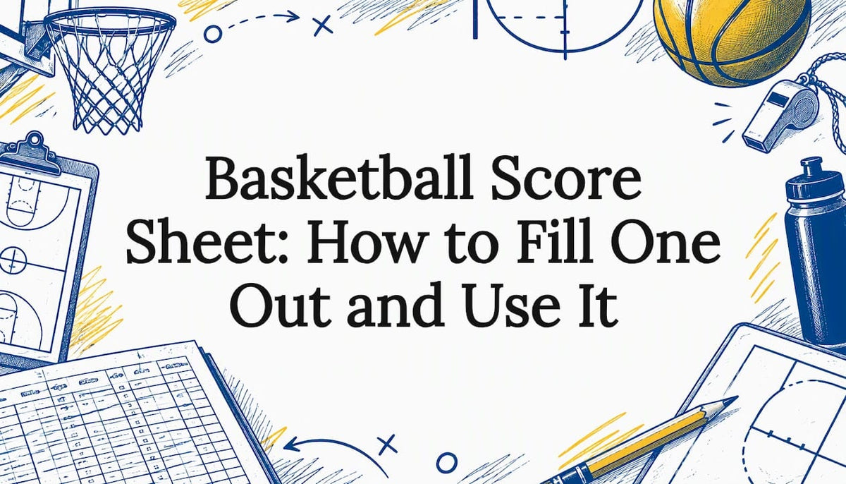 Basketball scorekeeping title card illustration