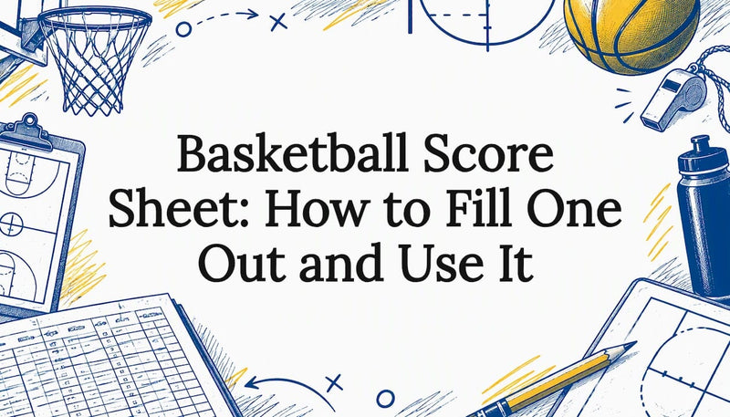 Basketball scorekeeping title card illustration