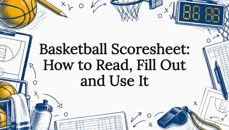 Hand-drawn basketball scorekeeping title card